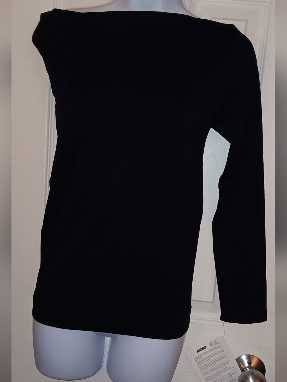 Helmut Lang Black One Shoulder Long Sleeve Top Women's Size M/L New With Tags